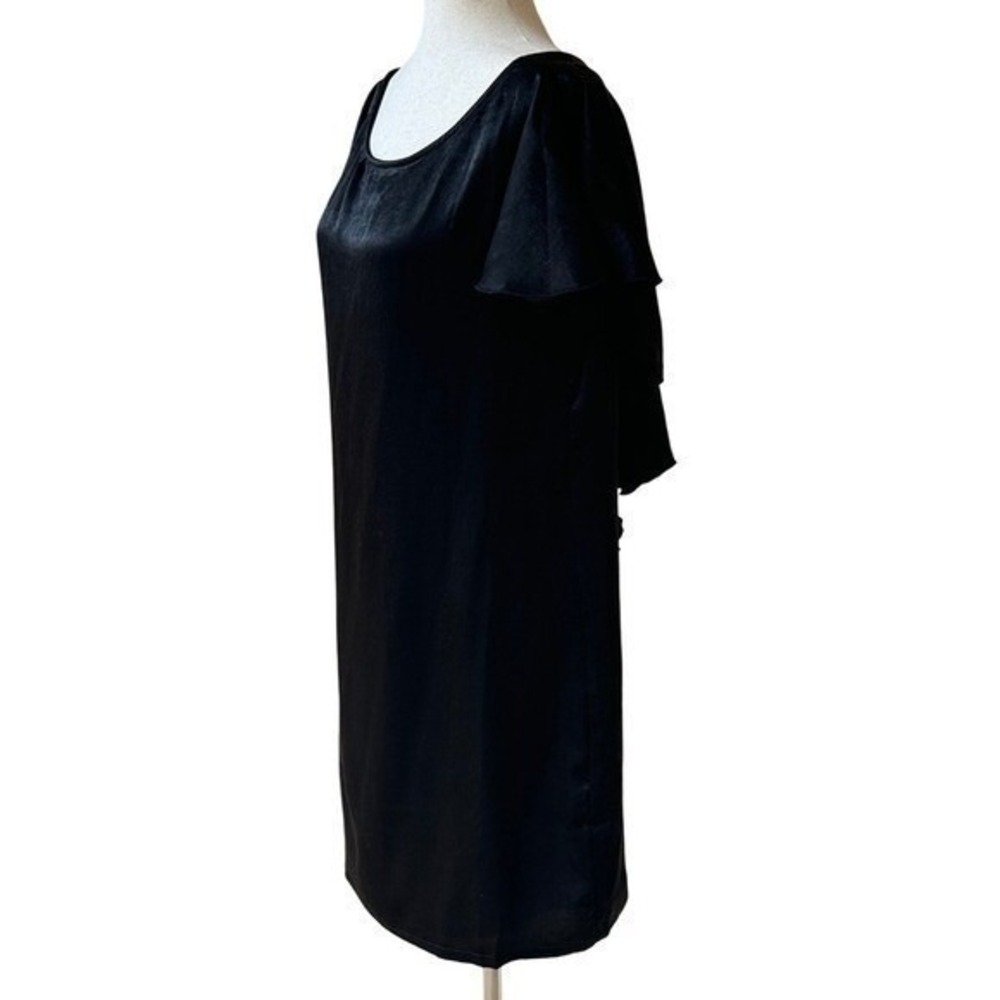 NWT Anthropologie The Odells Black Dress Ruffle Back Party Dress M Retail $198 - Picture 7 of 9